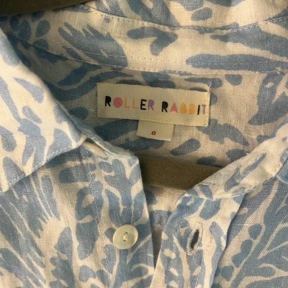 SOLD - Roller Rabbit Linen Ss shirt LIKE NEW size 8 - Picture 5 of 7